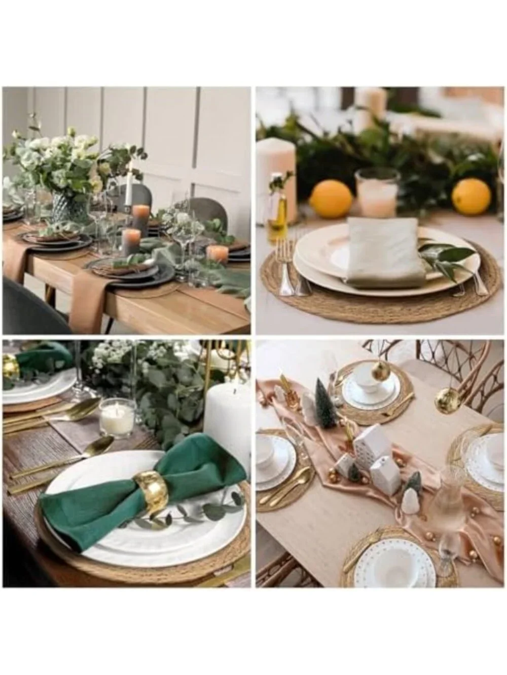 Set of 10 12” Round Woven Placemats | Stylish Plate Chargers for Dining Table